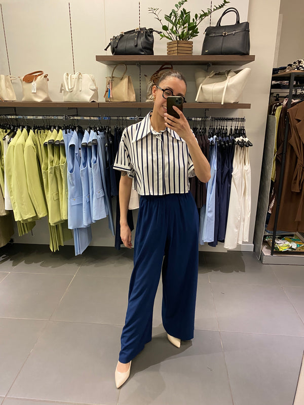 Camicia CROP blu