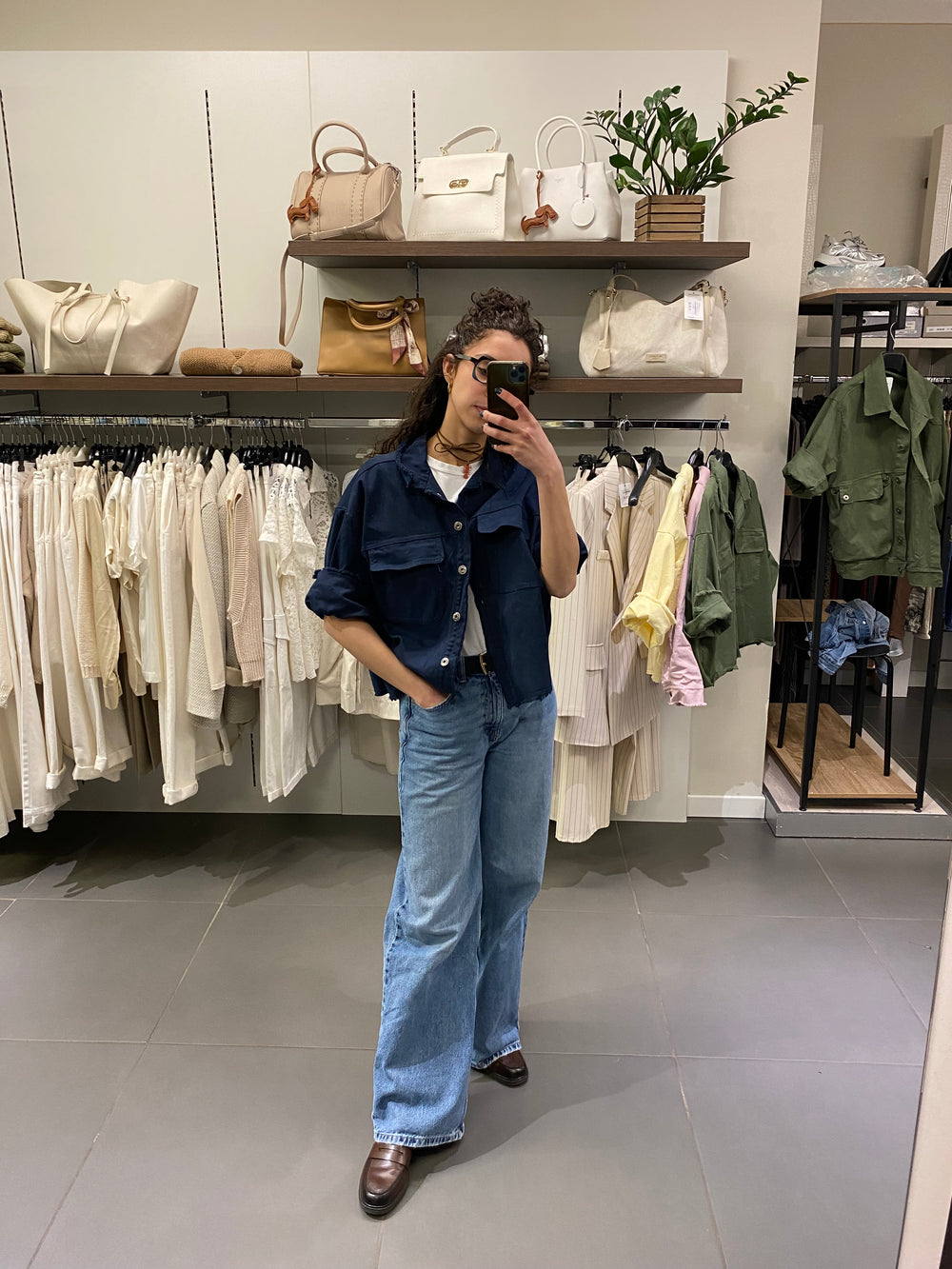 Giacca/Camicia cotone PEONIA blu