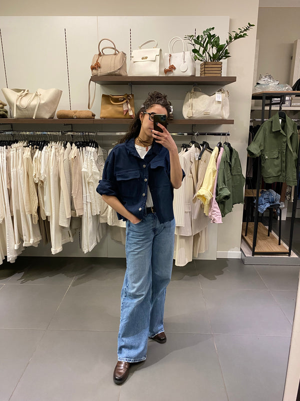 Giacca/Camicia cotone PEONIA blu