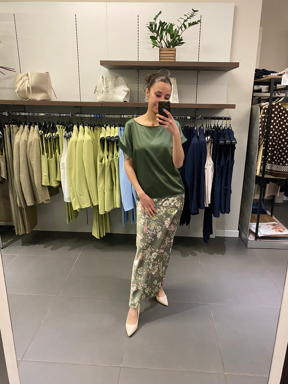 Casacca SATIN basic verde
