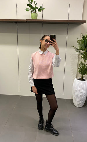 Gilet IN COTONE CHIUSO rosa