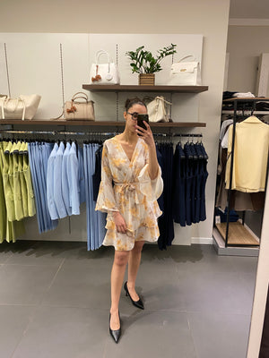 Abito corto FIORI giallo