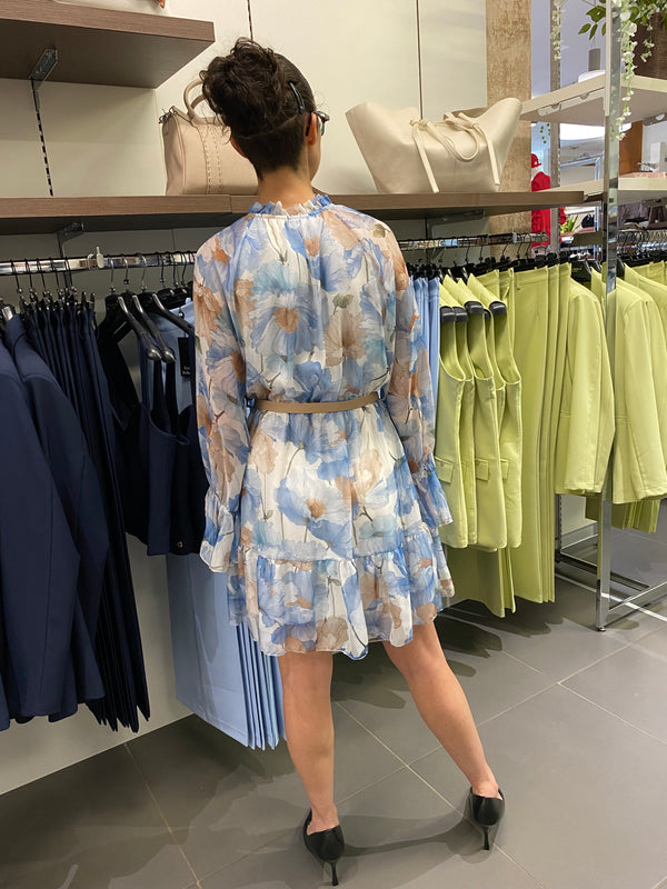 Abito corto ARRICCIATO azzurro