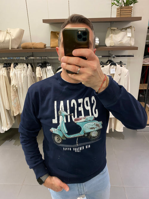 Felpa con stampa SPECIAL blu