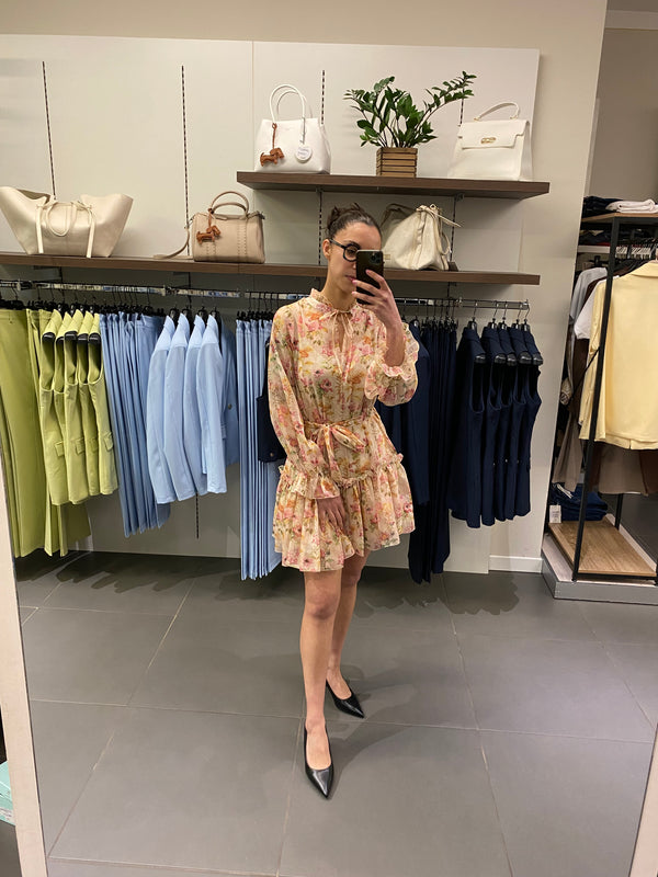 Abito corto FLOREALE giallo