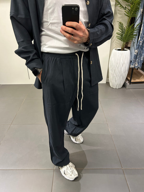 Coordinato camicia+pantalone blu