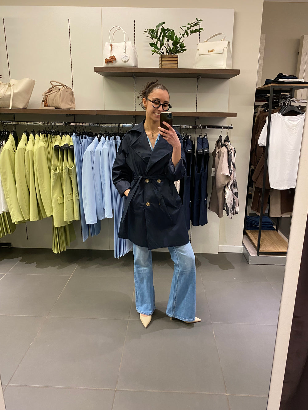 Trench MIDI blu