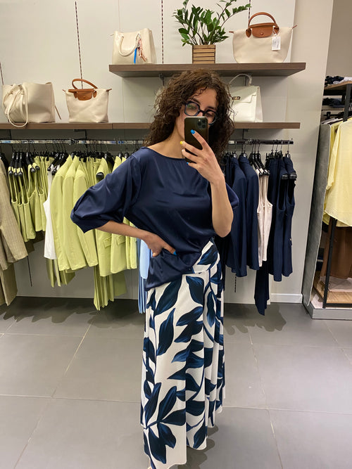 Casacca LUISA satin blu