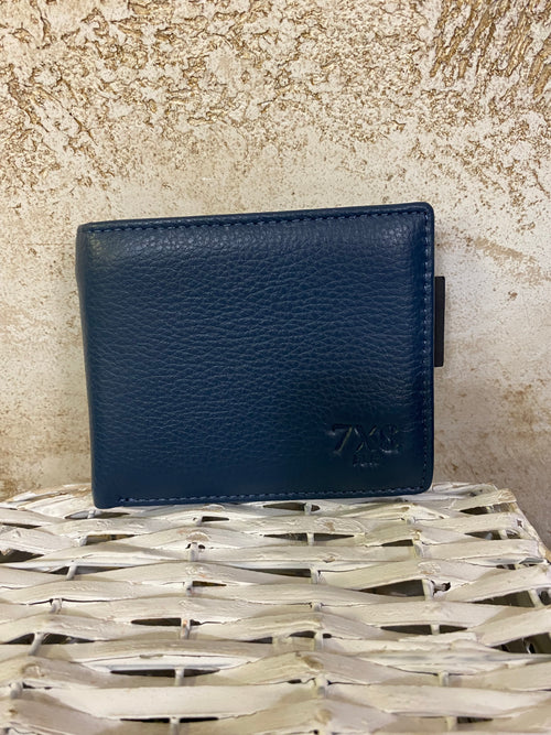 Portafogli vera pelle BLU