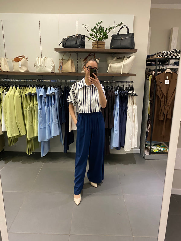 Camicia CROP blu