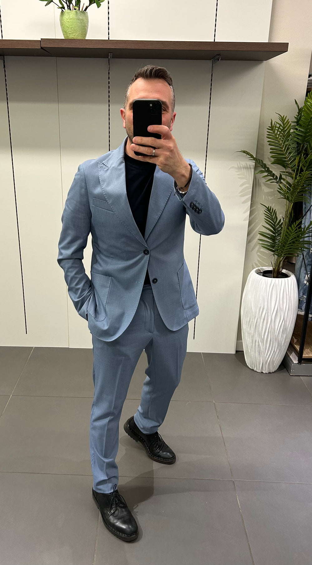 Pantalone elegante avio