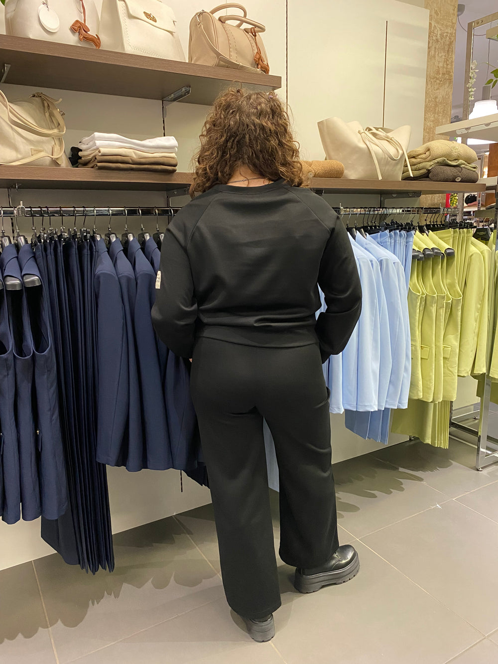 COORDINATO IN FELPA nero