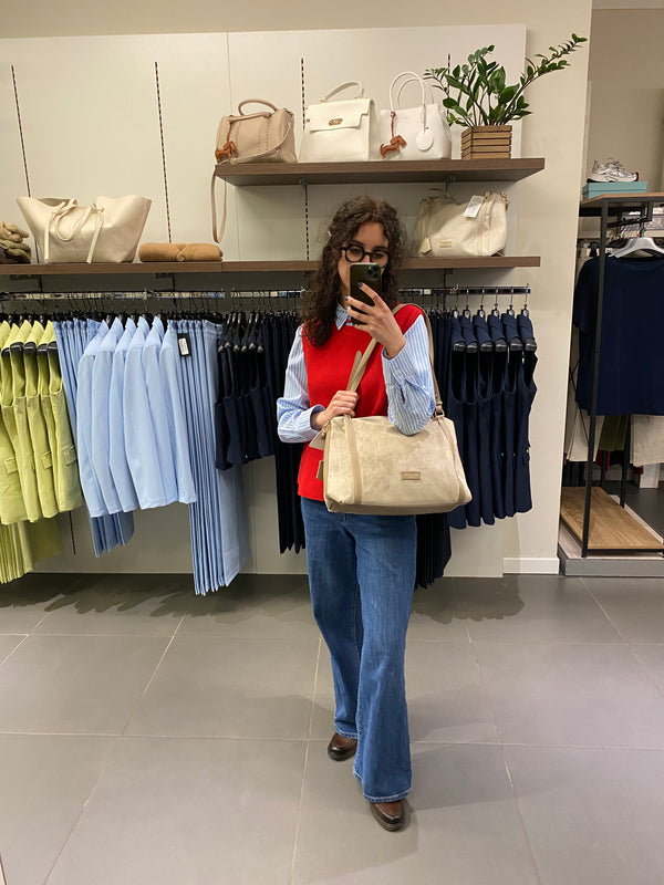 Borsa SCAMOSCIATA beige