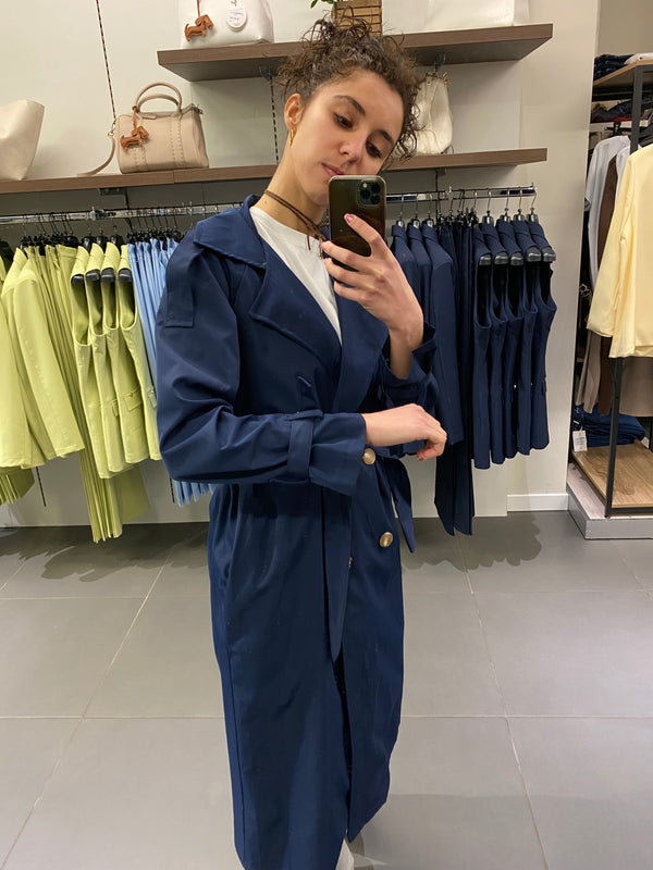 Trench LUNGO blu