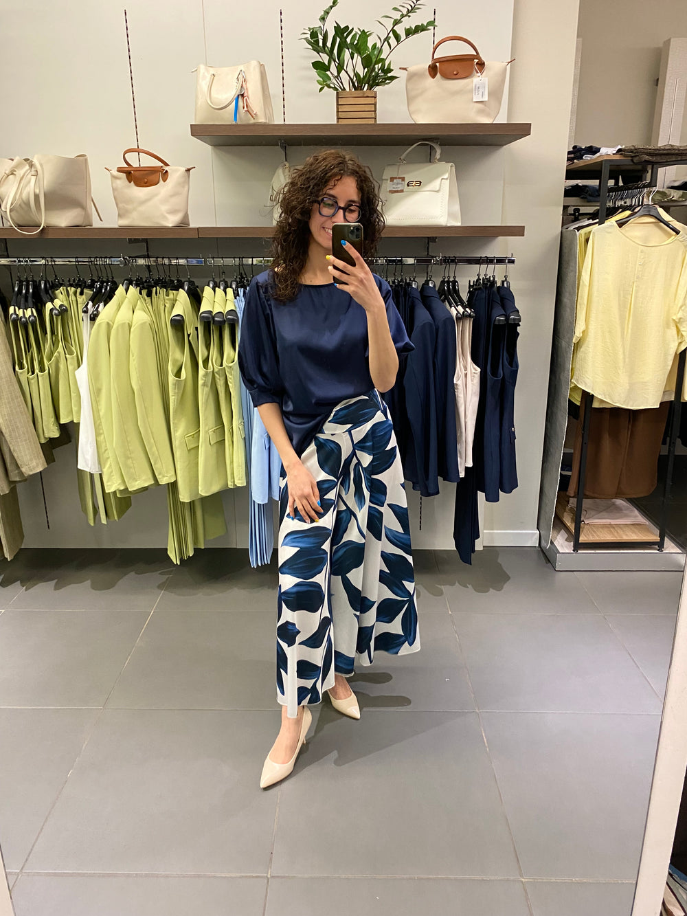 Casacca LUISA satin blu