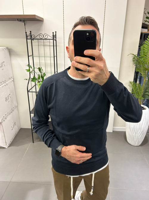 Maglioncino Cotone con inserto CONSENSO blu