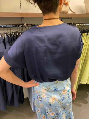 Casacca SATIN basic blu