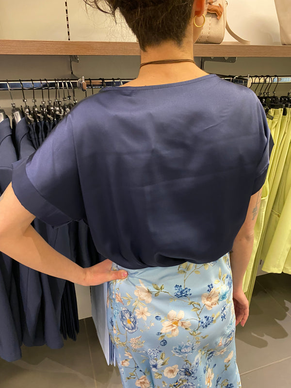 Casacca SATIN basic blu