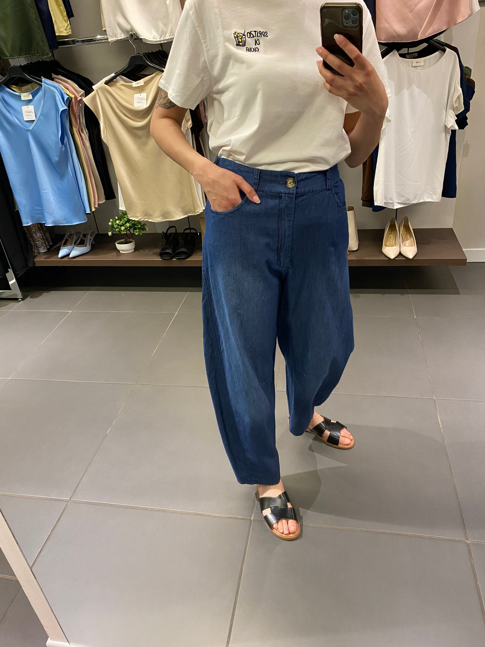 Jeans BARREL chambray