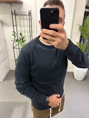 Maglioncino Cotone con inserto CONSENSO blu