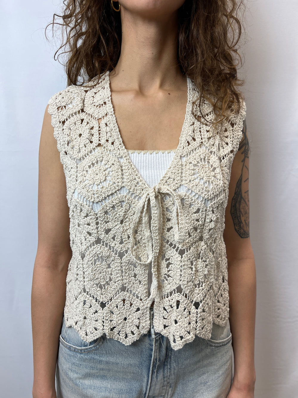 GILET CROCHET CON FIOCCHI