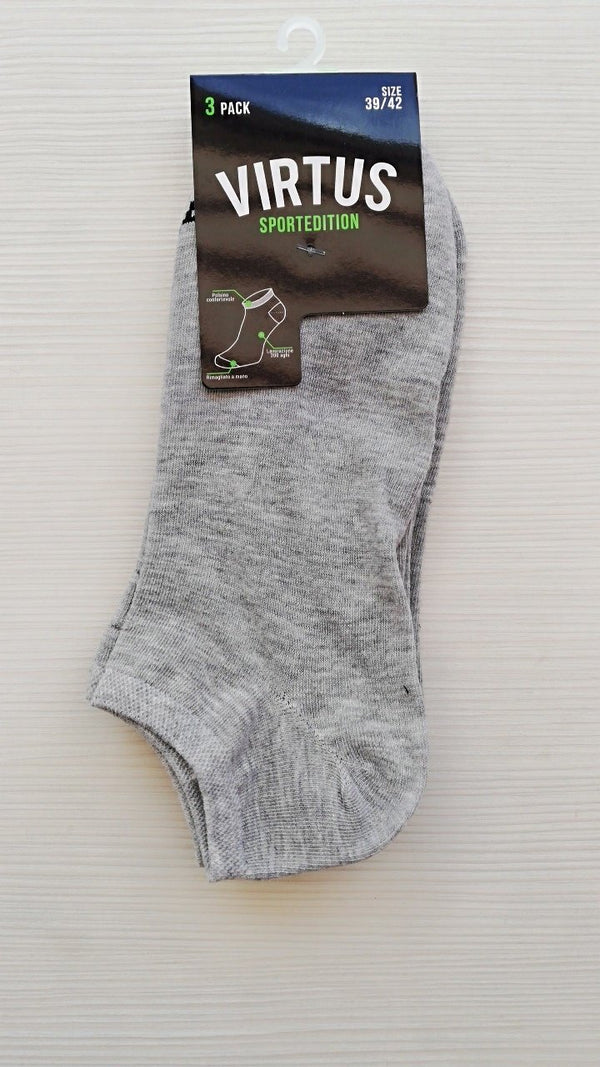 VIRTUS CALZINO ( FANTASMINO) IN COTONE ELASTICIZZATO ART. V100 ( 3 PAIA ) - REDBEN ABBIGLIAMENTO