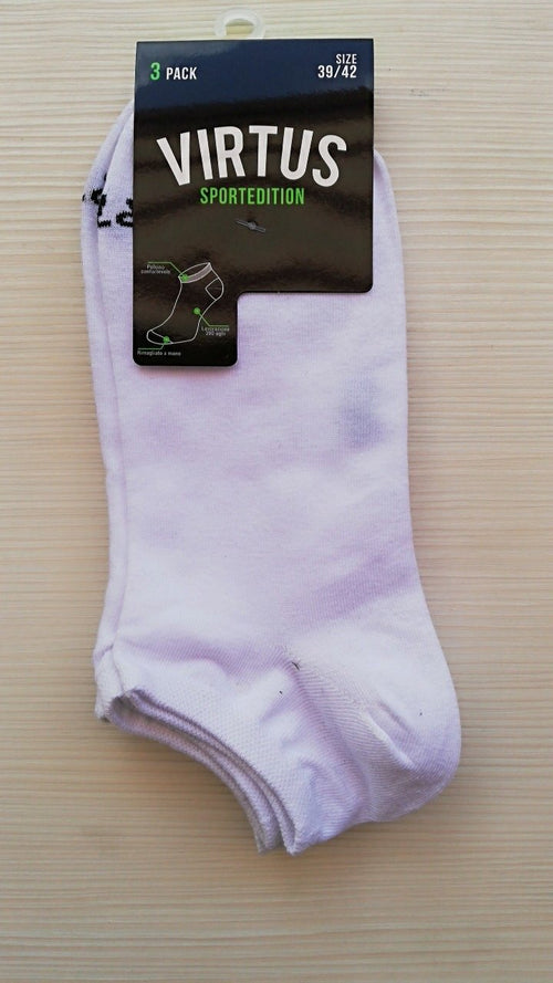 VIRTUS CALZINO ( FANTASMINO) IN COTONE ELASTICIZZATO ART. V100 ( 3 PAIA ) - REDBEN ABBIGLIAMENTO